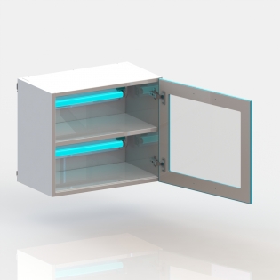 Шкаф навесной медицинский Н2 с бактерицидной лампой 